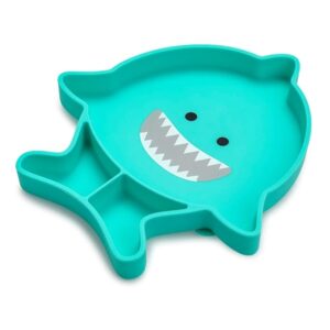 Melii Divided Silicone Suction Plate Turquoise Shark