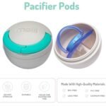 Melii Pacifier Pod, BPA Free Pacifier Holder Case Grey 2 pcs