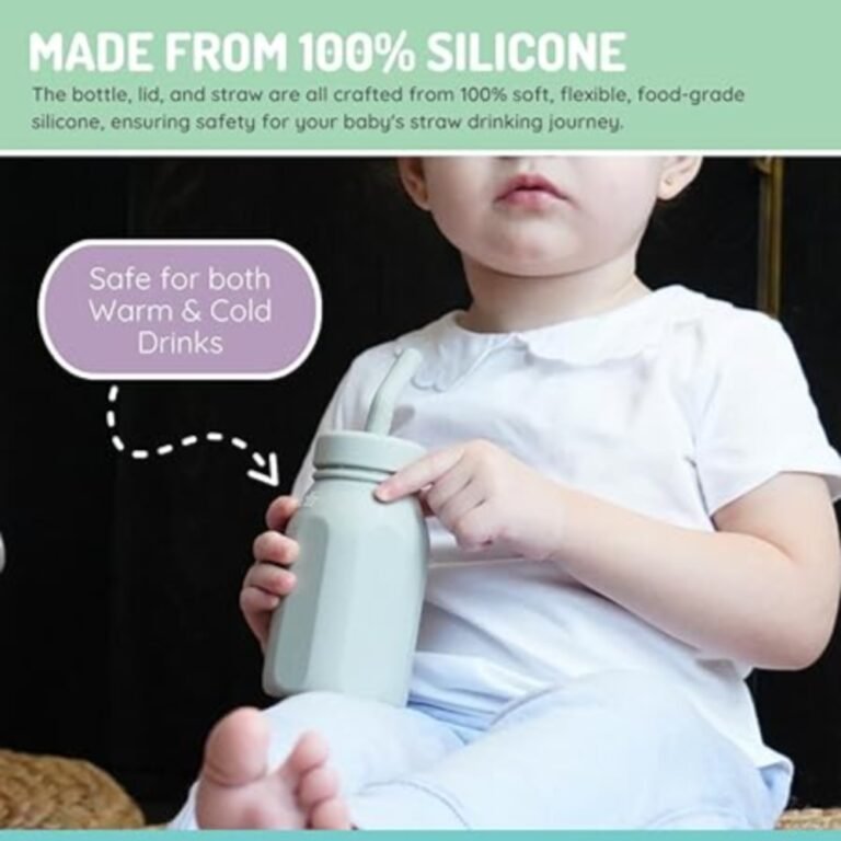 Melii Silicone Water Bottle with Straw 230 ml Grey
