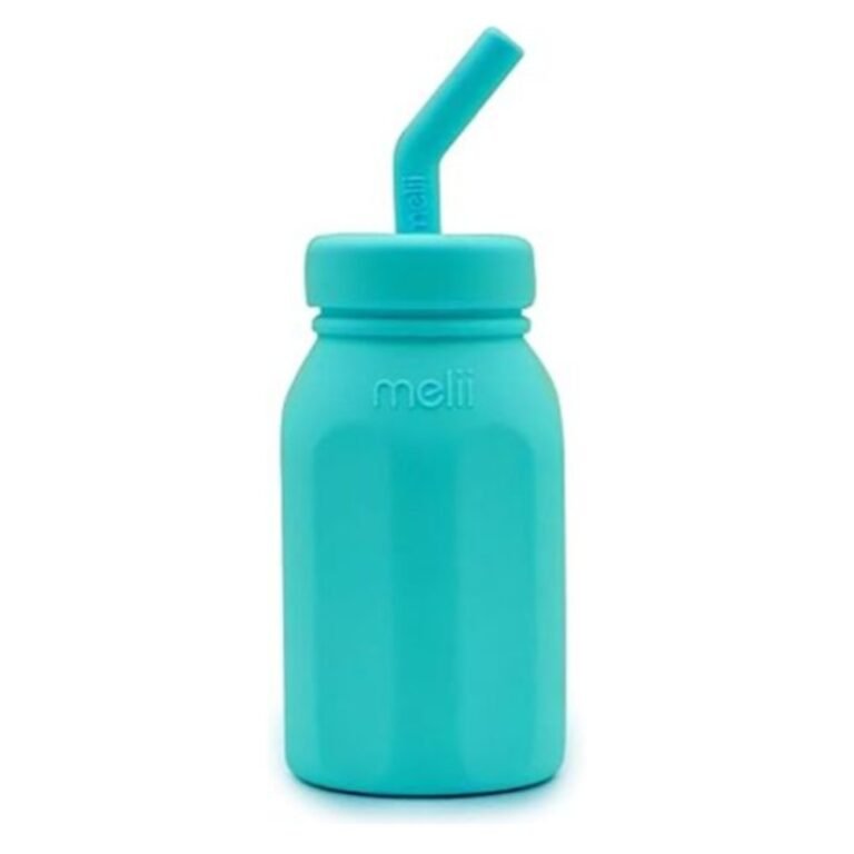 Melii Silicone Water Bottle with Straw 230 ml Turquoise