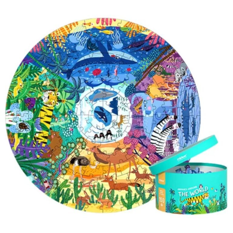 Mideer Animals Around The World 150-Piece Round Jigsaw Puzzle