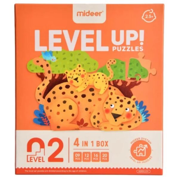Mideer – Level Up Puzzles – Animals (4 in 1) Level 2