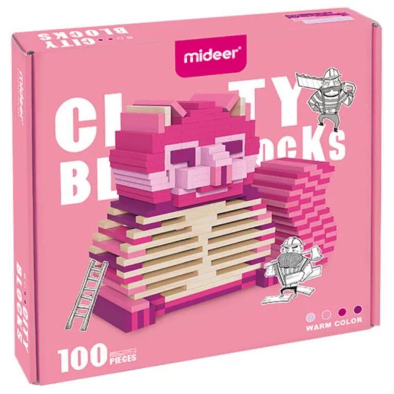 Mideer - Wooden Blocks - Pink (100pcs)