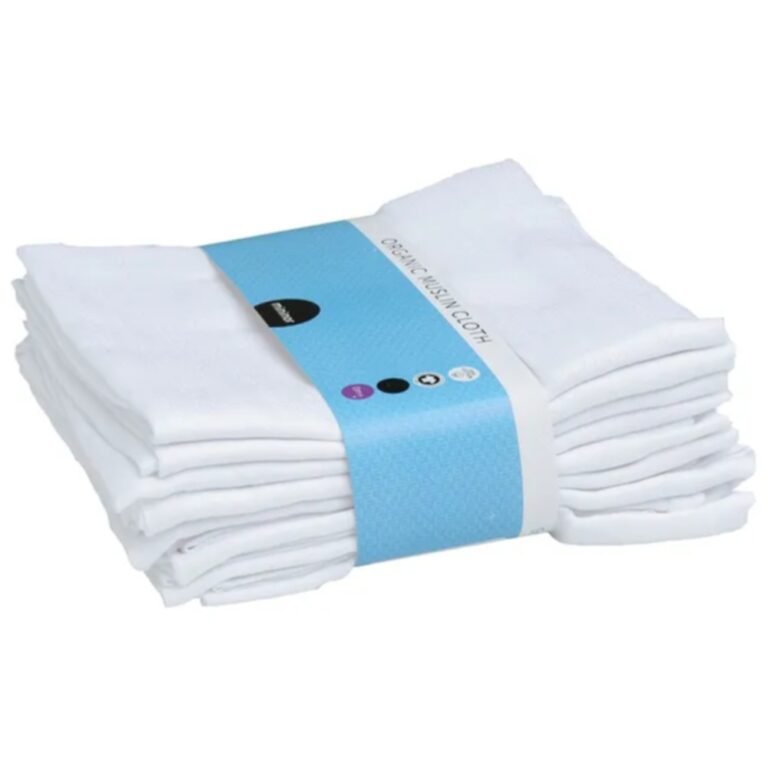 Mininor - Organic Muslin Towel, White 8 - Pack