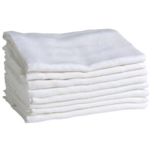 Mininor – Organic Muslin Towel, White 8 – Pack