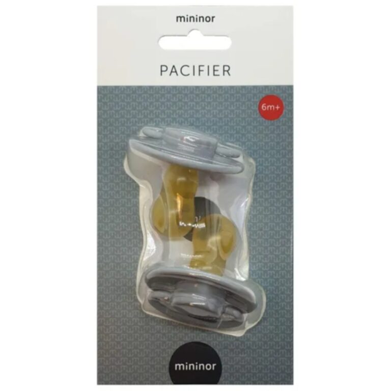 Mininor - Round Pacifier Latex 6M - Grey Seal - 2pcs