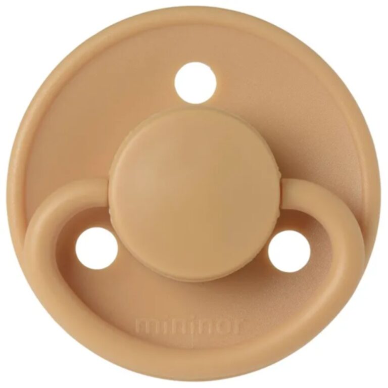 Mininor - Round Pacifier Silicone 0M - Golden Sand