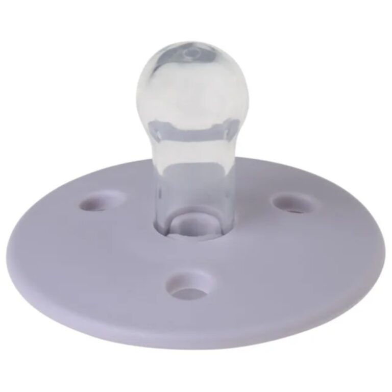 Mininor - Round Pacifier Silicone 0M - Lilac Flower