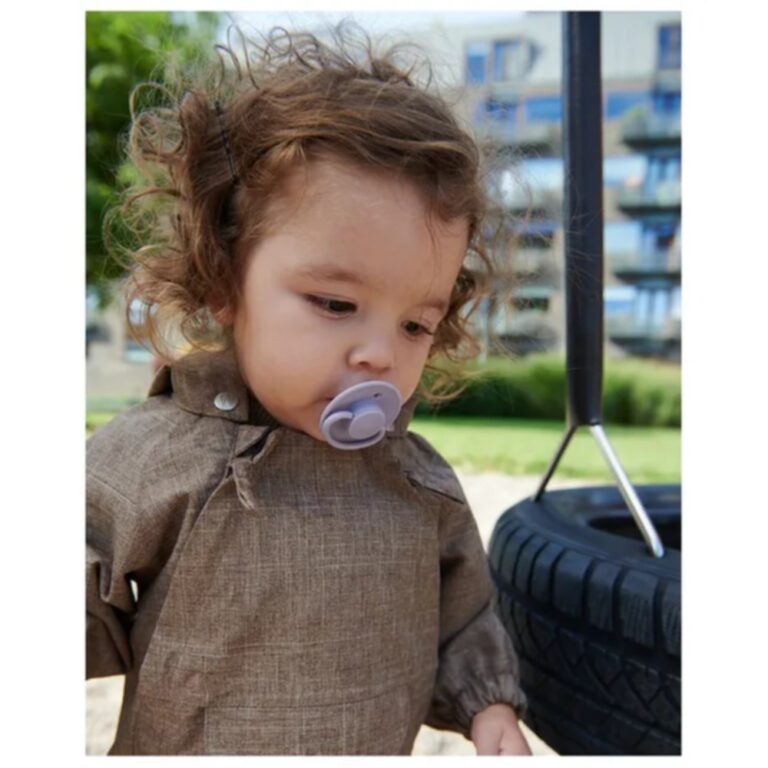 Mininor - Round Pacifier Silicone 0M - Lilac Flower