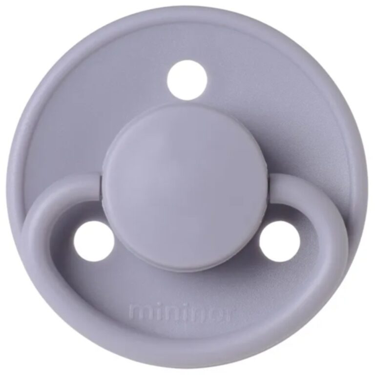 Mininor - Round Pacifier Silicone 0M - Lilac Flower