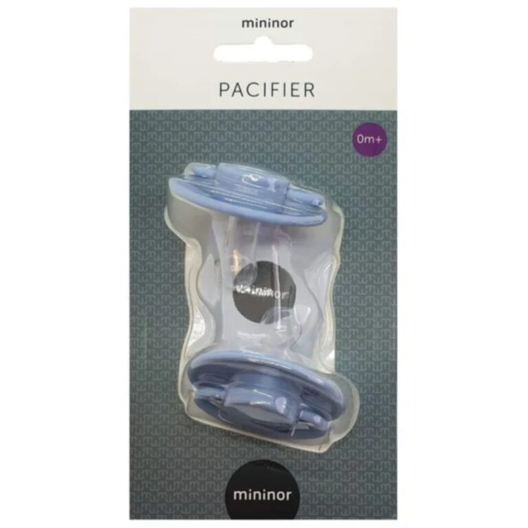 Mininor - Round Pacifier Silicone 0M - Nordic Sky Blue - 2pcs