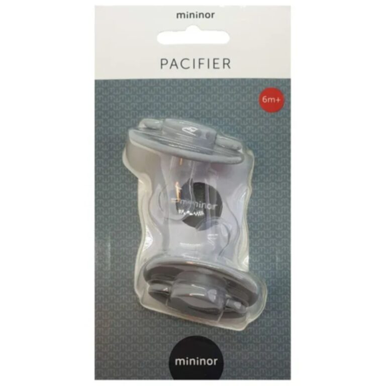 Mininor - Round Pacifier Silicone 6M - Grey Seal - 2pcs