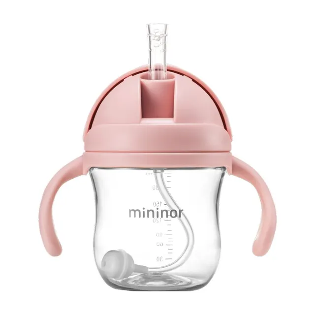 Mininor - Straw Bottle Tritan 220ml Rose