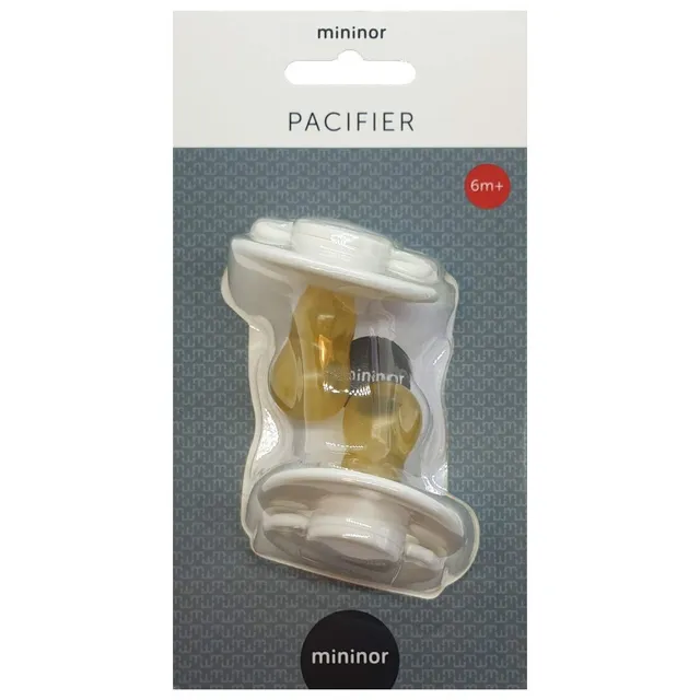 Mininor - Round Pacifier Latex 6M - Snowberry - 2pcs