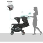 Moon – Magnum Tandem Easy Fold Twin Travel Stroller – Black