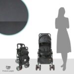 Moon – Magnum Tandem Easy Fold Twin Travel Stroller – Black