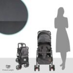 Moon – Magnum Tandem Easy Fold Twin Travel Stroller – Black + Grey dots