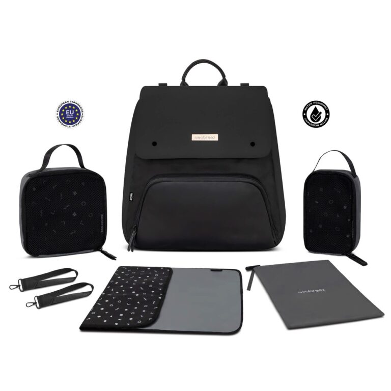 Neobreez ZORI Multifunction Baby Diaper Bag Backpack Nappy Changing Travel Bag - Black