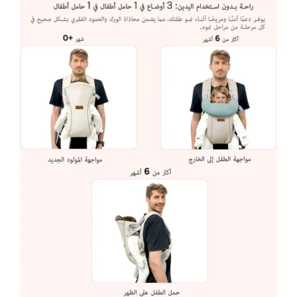 Neobreez – ATLIX 3-in-1 Convertible Adjustable Wrap Baby Carrier for Newborns To Toddler – Beige