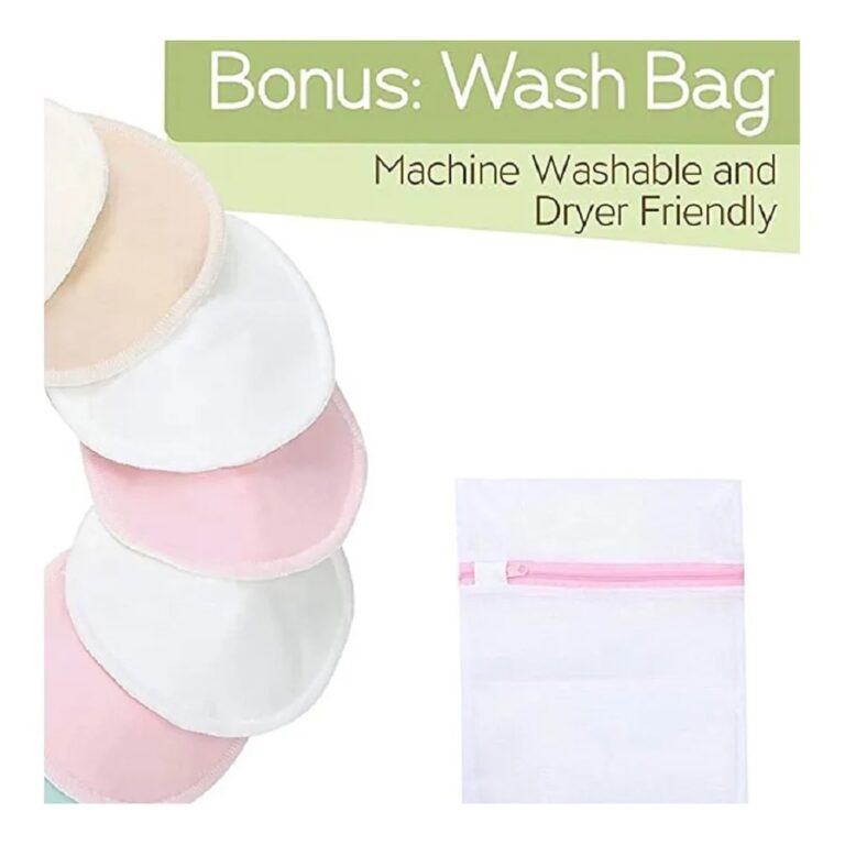 Pikkaboo - 14 Pcs Organic 3D Washable Breast Pads + Laundry and Storage Bag