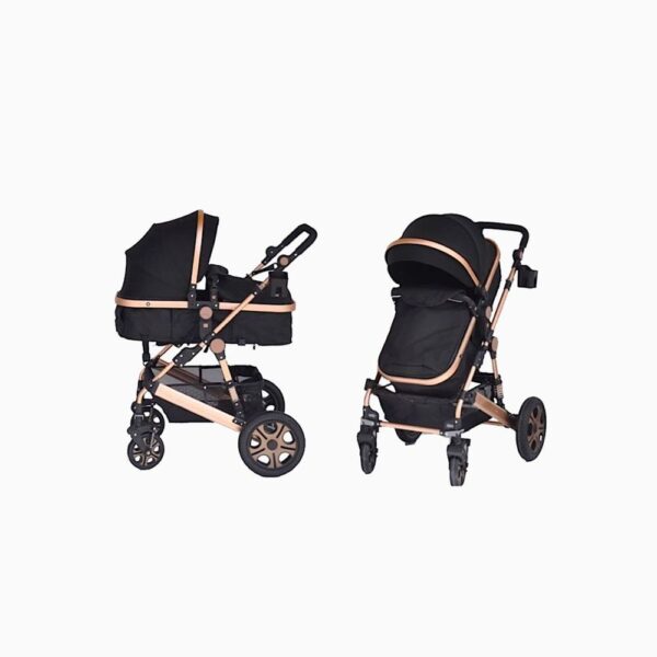 Pikkaboo 3in1 Luxury Pram Stroller – Black