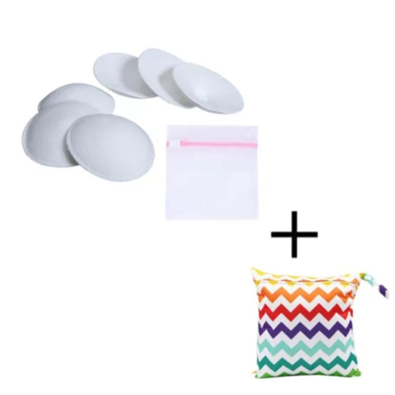 Pikkaboo - 6 Pcs Washable Breast Pads with Storage Bag - White