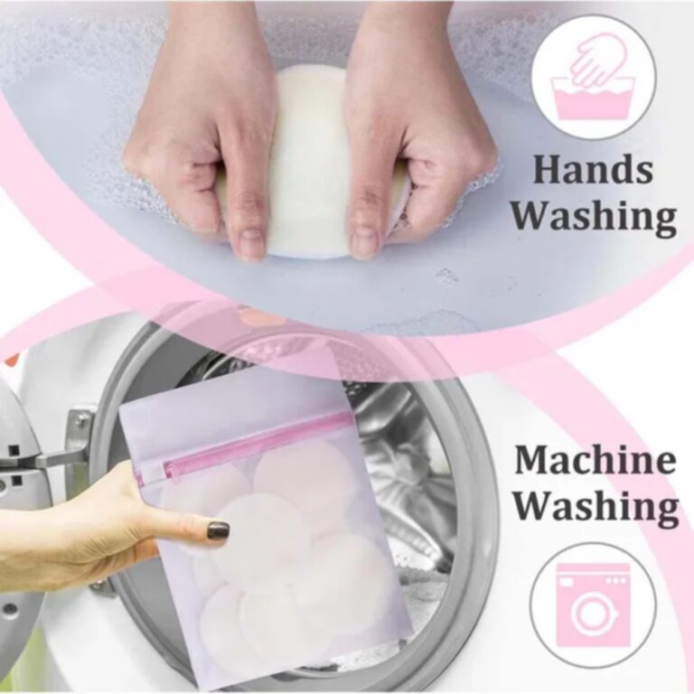 Pikkaboo - 6 Pcs Washable Breast Pads with Storage Bag - White
