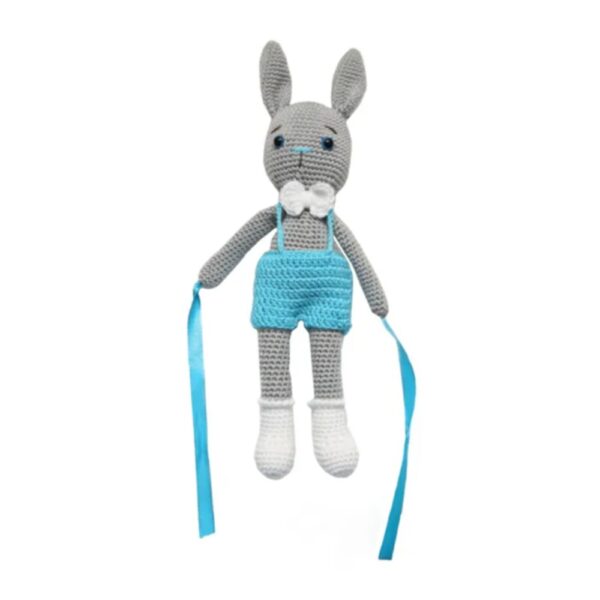 Pikkaboo – Crochet Bunny Curtain Clips Pair – Grey