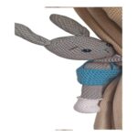 Pikkaboo – Crochet Bunny Curtain Clips Pair – Grey