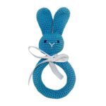 Pikkaboo – Handmade Crocheted Bunny Teether- Blue