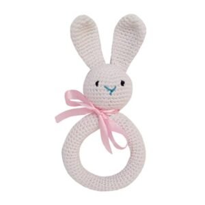 Pikkaboo – Handmade Crocheted Bunny Teether- White