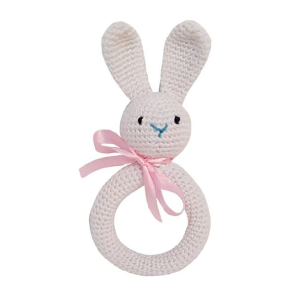 Pikkaboo – Handmade Crocheted Bunny Teether- White