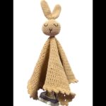 Pikkaboo HeavenlyHugs Handmade Crochet Cotton Rabbit Toy Blanket – Beige