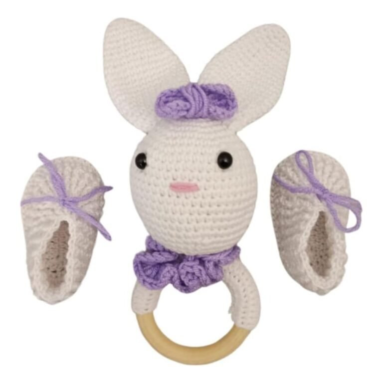 Pikkaboo - Heavenly Hugs Miss Rabbit Crochet Teether and Booties