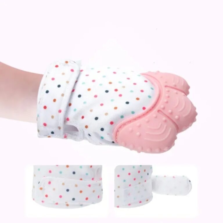 Pikkaboo - Organic 2-in-1 Nonslip Baby Mitten Teether & Pacifier - Pink