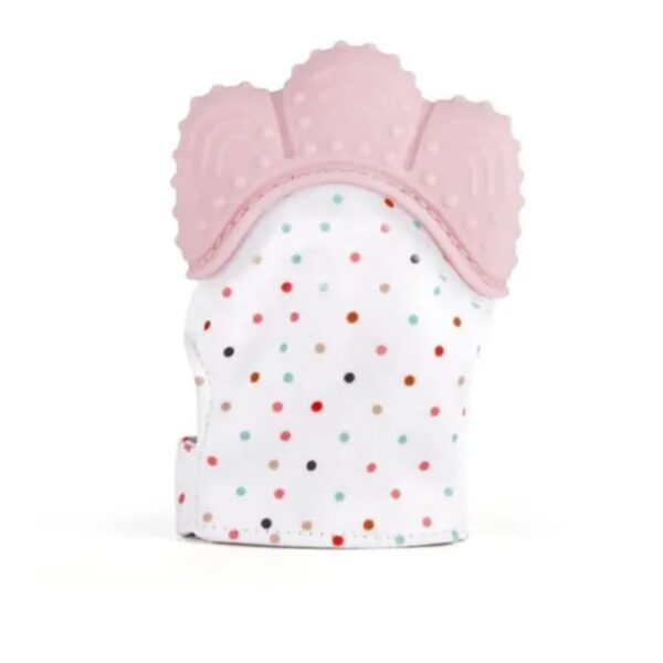 Pikkaboo – Organic 2-in-1 Nonslip Baby Mitten Teether & Pacifier – Pink/Mint