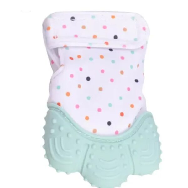 Pikkaboo – Organic 2-in-1 Nonslip Baby Mitten Teether & Pacifier – Pink/Mint
