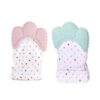 Pikkaboo – Organic 2-in-1 Nonslip Baby Mitten Teether & Pacifier – Pink/Mint