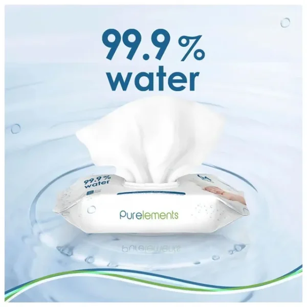 Purelements – Natural 99.9% Water Wipes – Pack of 4 – 256pcs