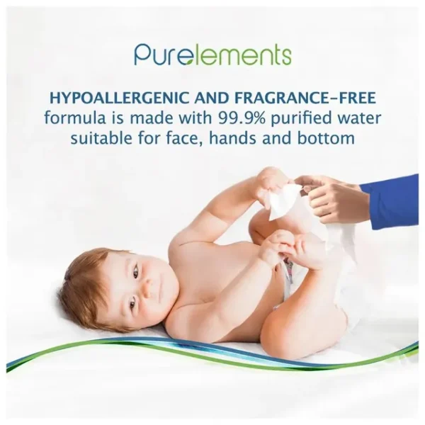 Purelements – Natural 99.9% Water Wipes – Pack of 4 – 256pcs