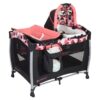 Baby Trend Black/Pink Resort Elite Nursery Center/Playpen Dotty