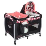 Baby Trend Black/Pink Resort Elite Nursery Center/Playpen Dotty