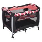 Baby Trend Black/Pink Resort Elite Nursery Center/Playpen Dotty