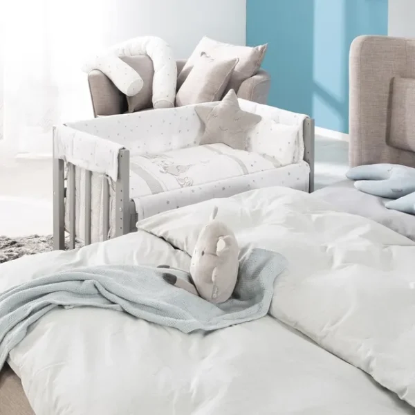 Roba – 4-in-1 Wooden Bedside Crib Set – 45 X 90 Cm – Star Magic Taupe