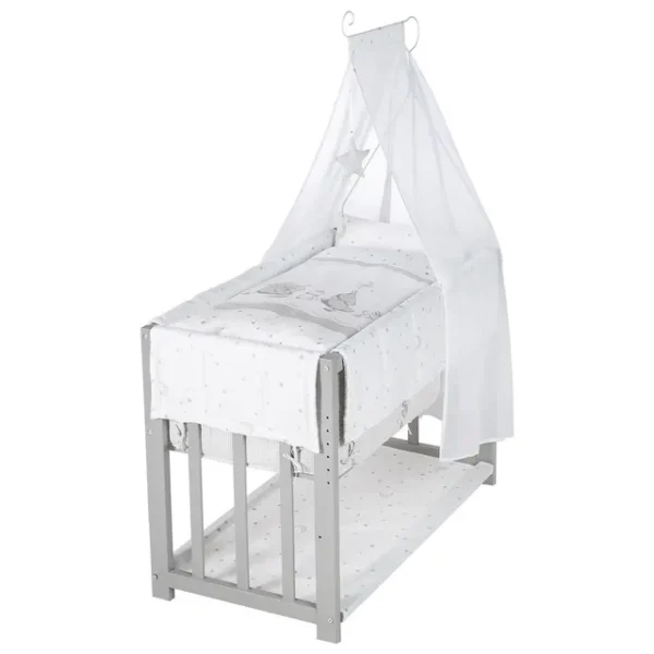 Roba – 4-in-1 Wooden Bedside Crib Set – 45 X 90 Cm – Star Magic Taupe
