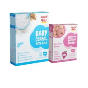 Simply Fils - Baby Cereal with Milk Jasmine Rice + Fruity Melty Drops -Strawberry Banana