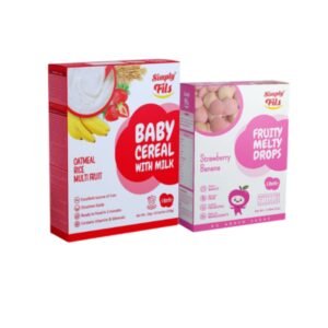 Simply Fils - Baby Cereal with Milk Oatmeal Rice Multifruits + Fruity Melty Drops -Strawberry Banana