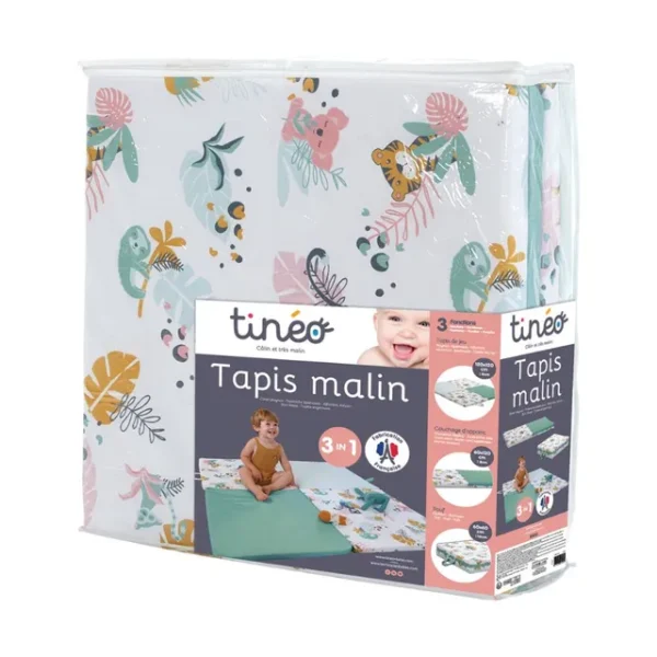 Tineo – 3-in-1 Smart & Fun Playmat, Jungle Buddies – 120 x 120 cm