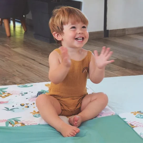 Tineo – 3-in-1 Smart & Fun Playmat, Jungle Buddies – 120 x 120 cm
