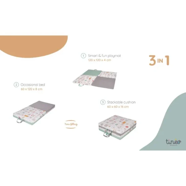 Tineo – 3-in-1 Smart & Fun, Playmat Indian Spirit – 120 x 120 cm